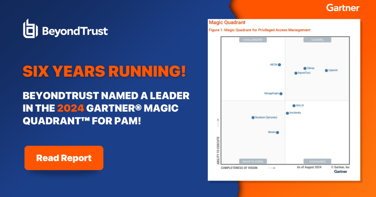 2024 Gartner® Magic Quadrant™ for PAM BeyondTrust… BeyondTrust