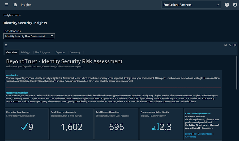 Identity Risk Profile Report Example Identity Security Risk Assessment | BeyondTrust