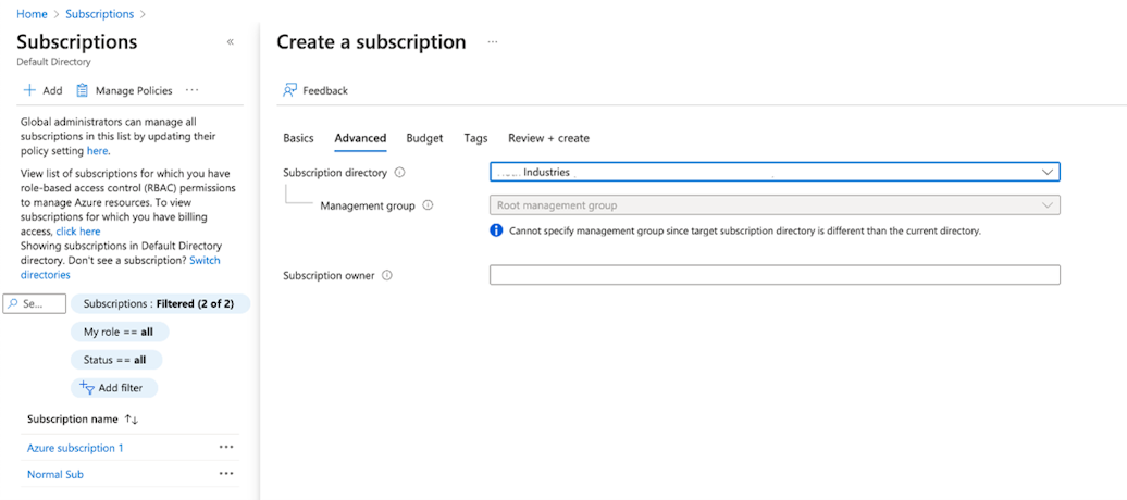 subscription in invited tenant