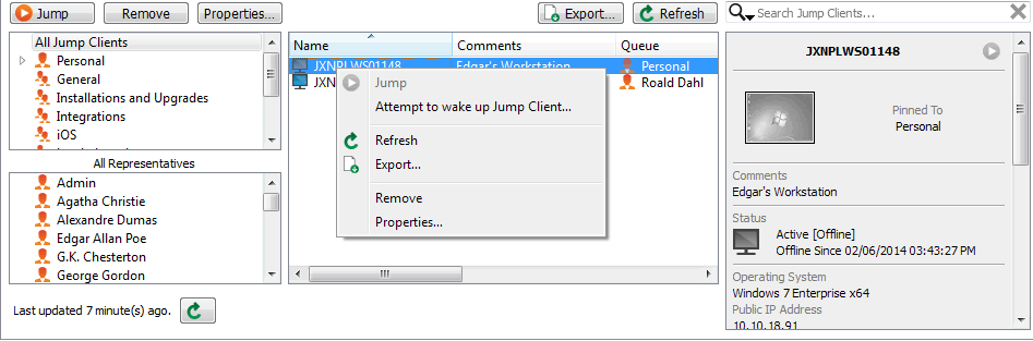 how to reinstall a bomgar jump client