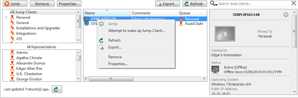 Beyondtrust Client Inactive Icon Jump Clients | BeyondTrust